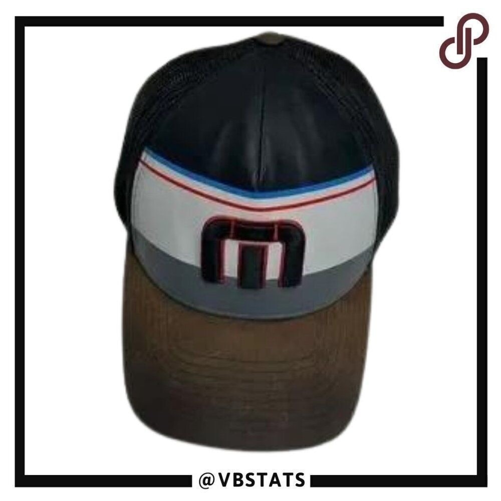Travis Mathew‎ Brown-Black-Red-Gray-White Baseball Cap with Logo Size Large-XL